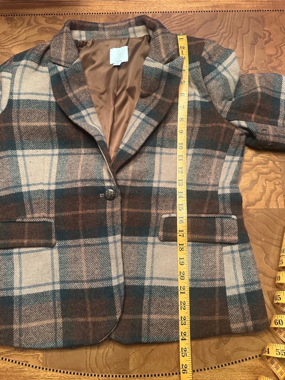 Joie Plaid Wool Blend Single Button Blazer, Heritage, Preppy, Academia - Picture 9 of 10
